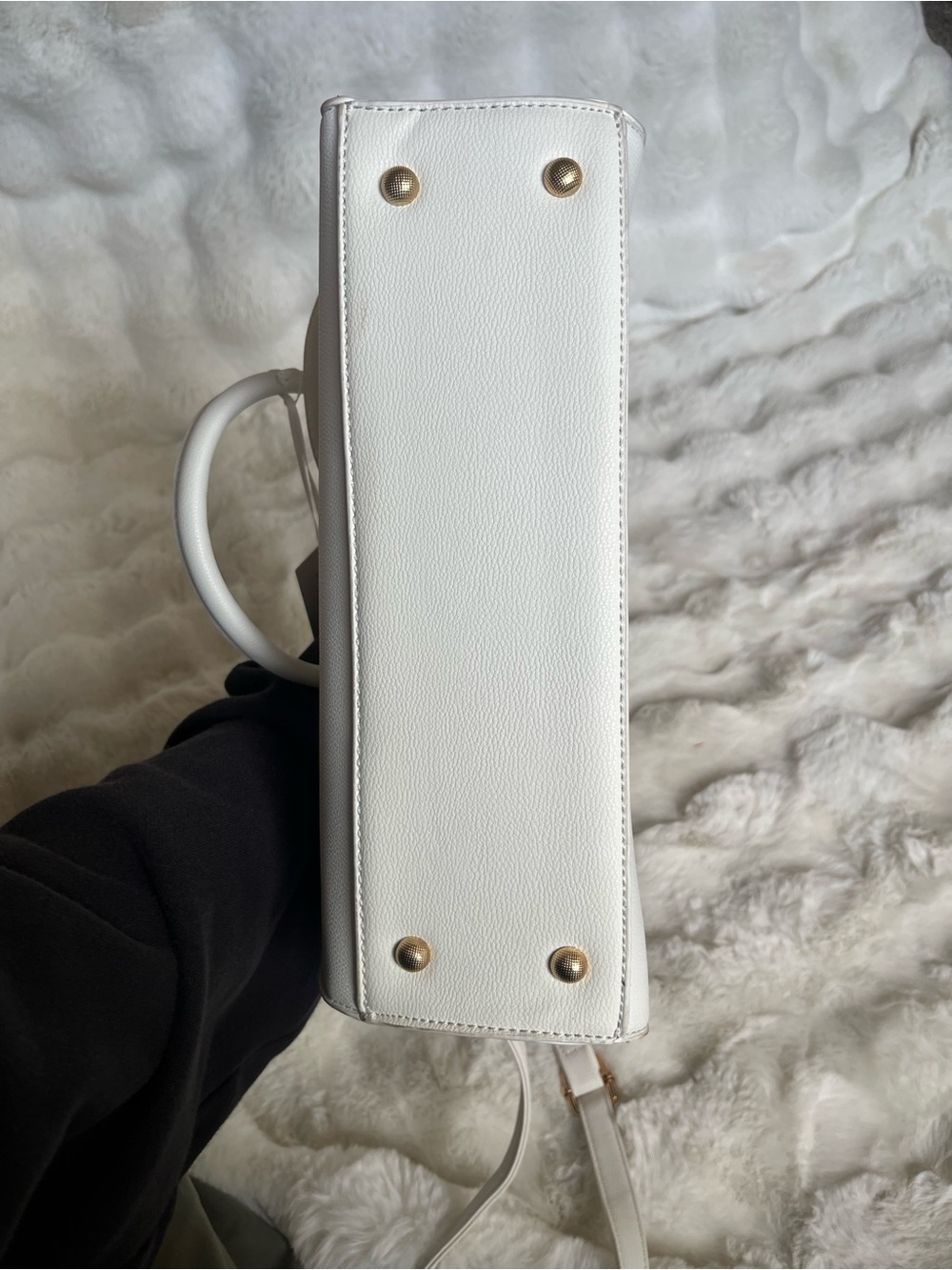 Alyssa White Vegan Leather Satchel NWT Office Siren 90s Corporate Goth Bayonetta - Picture 6 of 6